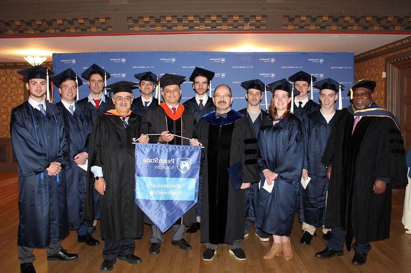 group of first ME degree graduates at Penn State Scranton